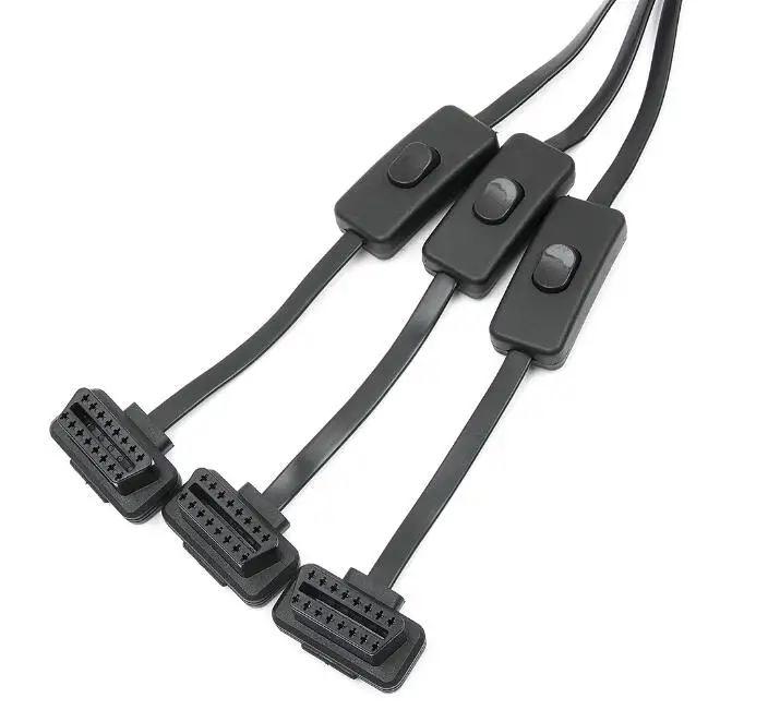 OBD 1 Мужской до 3 Женский Удлинительный кабель с переключателем OBD сплиттер кабель Y кабель OBD