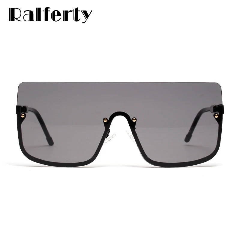 Женские и мужские солнцезащитные очки Ralferty большие UV400 серые W813067 2019|Женские очки|