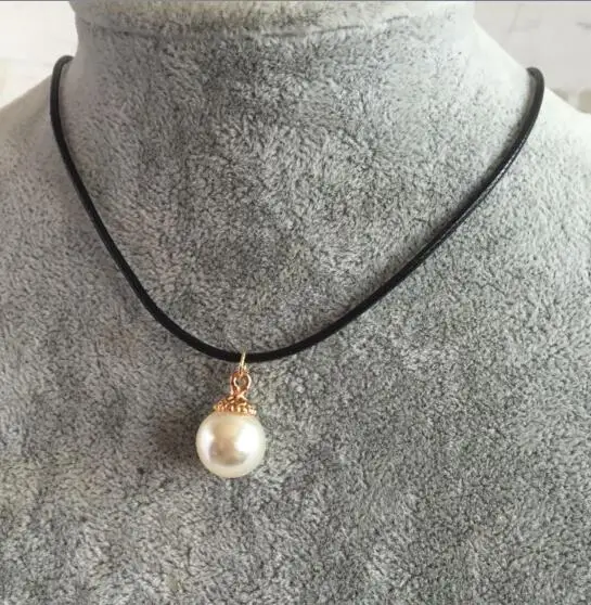 N216 готические ожерелья в виде кожаной веревки искусственный жемчуг женские