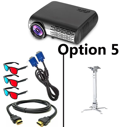 Option 5 Poner Saund M2 светодиодный 4K 2K FULL HD проектор 6500 люмен 3D Поддержка домашнего кинотеатра HDMI USB VGA AV Vs светодиодный 9 100 дюймов занавес опционально - Цвет: Option 5