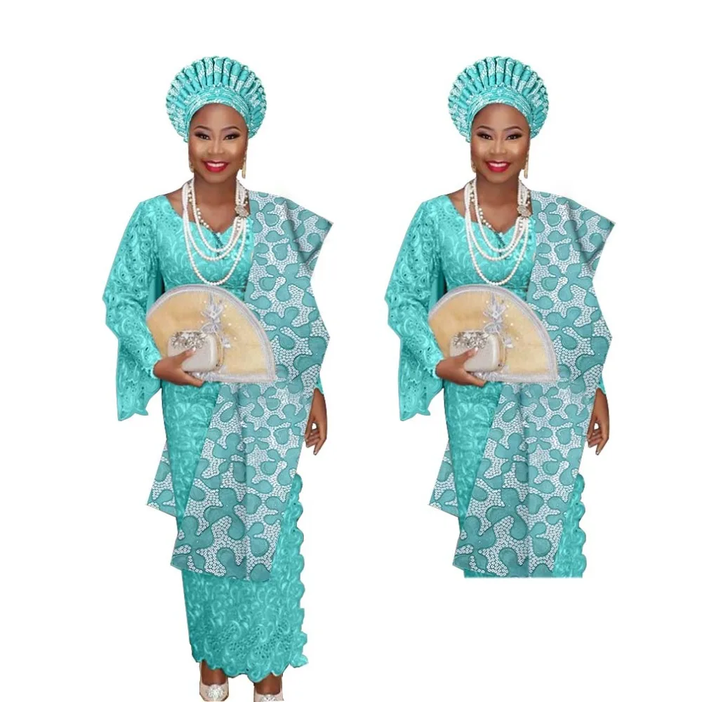 Новое поступление aso oke для свадьбы в африканском стиле auto gele с плечевым