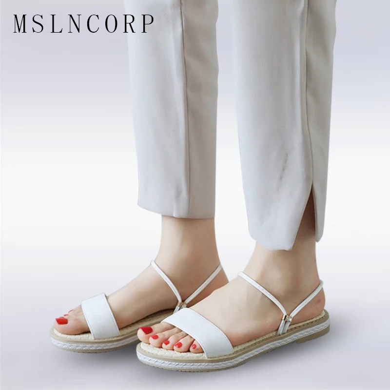 

Plus Size 34-43 Women Flat with Sandals new lady open-toe sandals Casual Ladies Beach slippers woman summer Roman sandals shoes