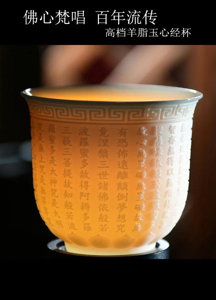 Высокое качество suet jade master cup белый фарфор Dehua керамическое сердце sutra Baifu чайный набор для дома