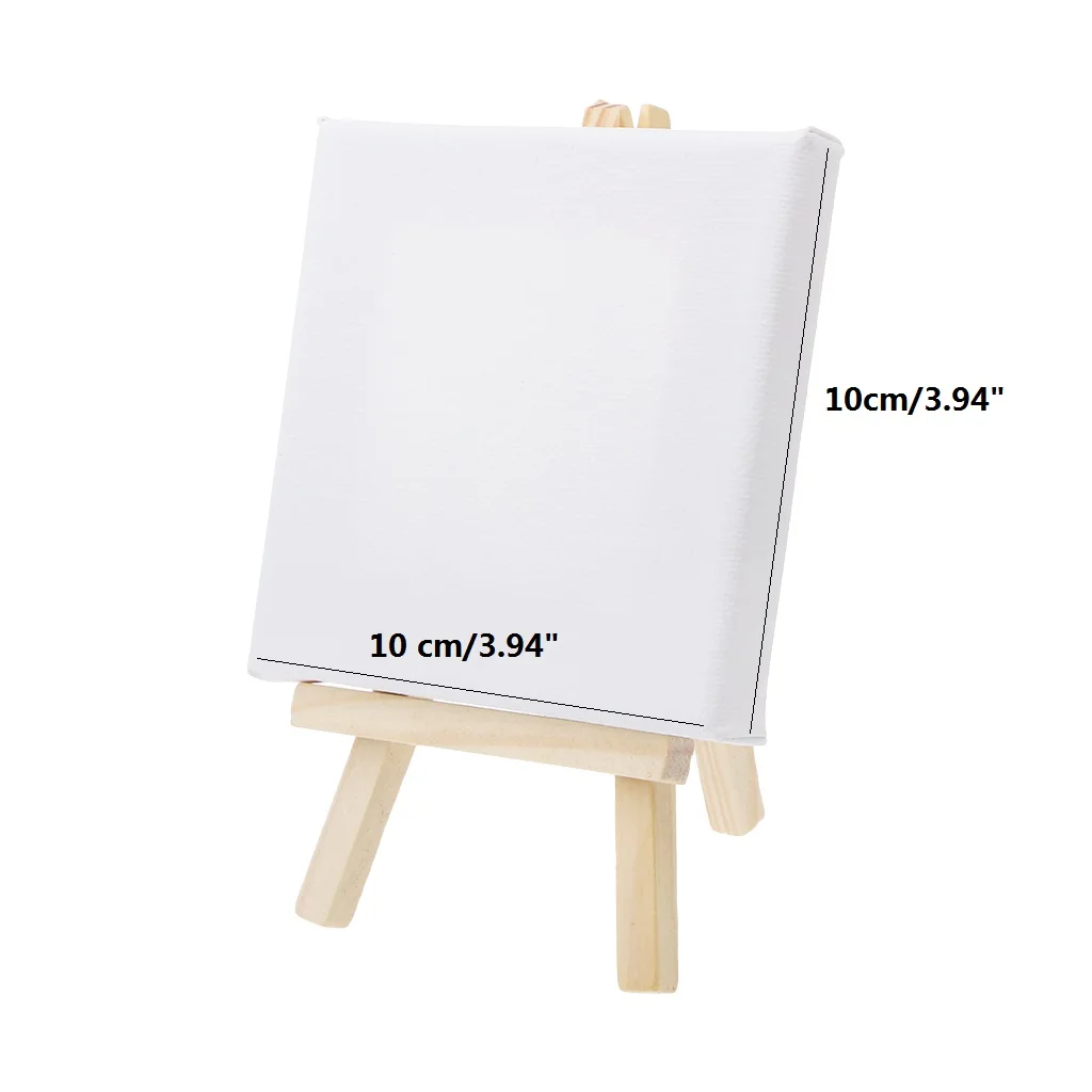 Mini Canvas And Natural Wood Easel Set For Art Painting Drawing Craft Wedding Supply