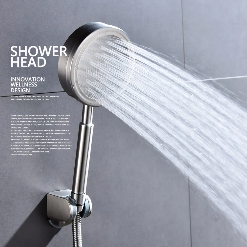 sus304 stainless steel brushed nickel handheld shower head premium 5 spray settings sperate hand shower for bathroom free global shipping