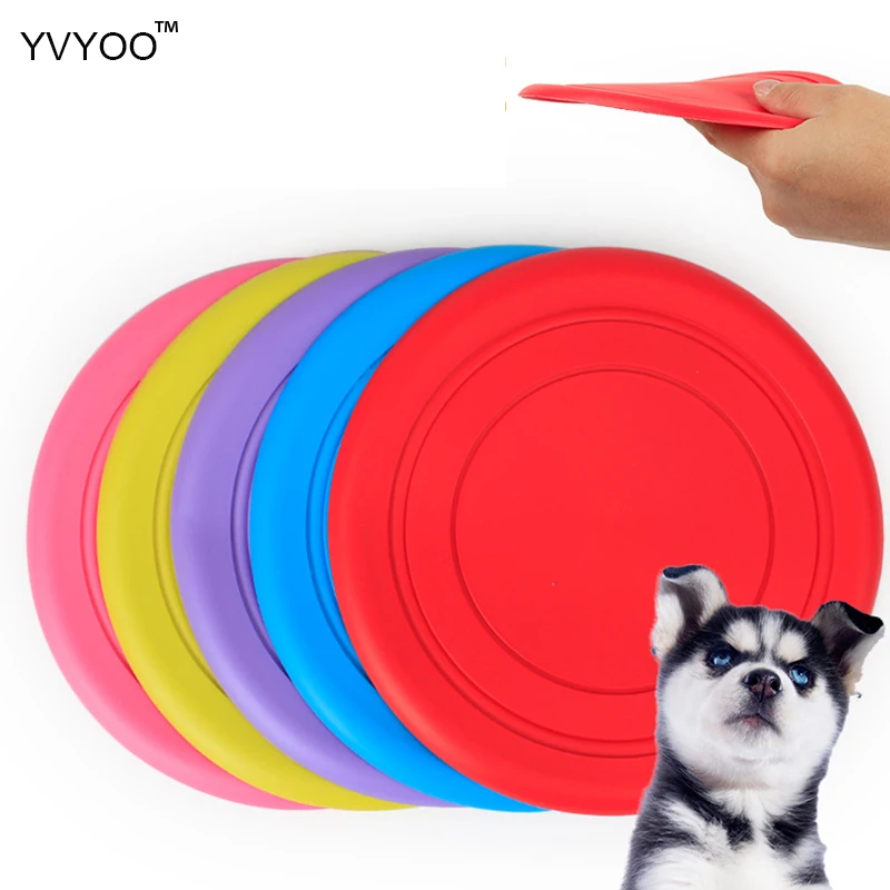 YVYOO Pet Dogs Резиновые Гибкие тренировочные принадлежности летающие диски 18 см