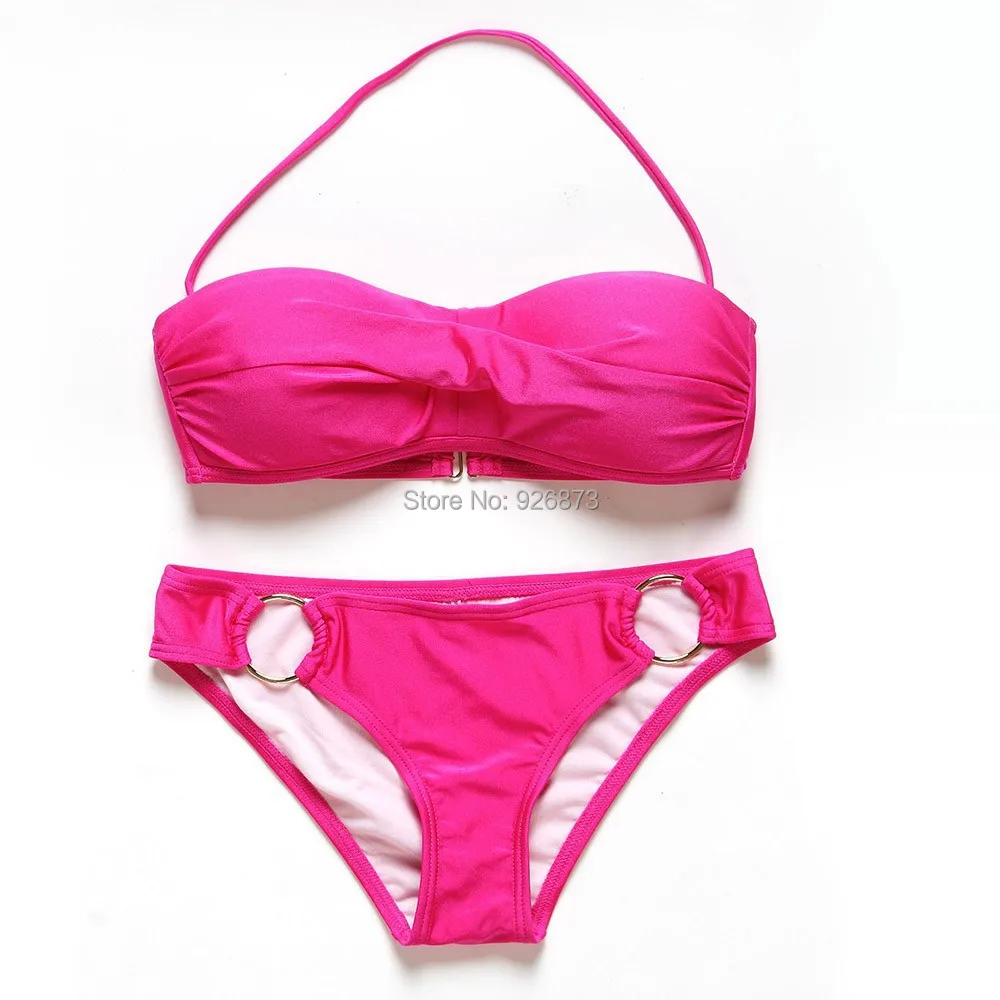 Новинка сексуальный женский купальник с подкладкой пуш-ап бандо топ на бретелях