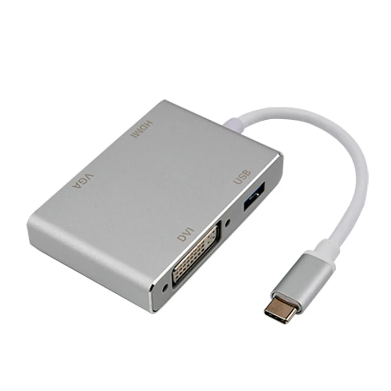 Baolyda USB-C концентратор usb type C к HDMI адаптер мульти видео DVI 4 VGA USB Thunderbolt 3 для MacBook Pro/Air |