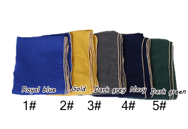 Solid hijab scarf gold beads muslim cotton scarves chain plain wraps shawls maxi fashion headband long 180*80cm |