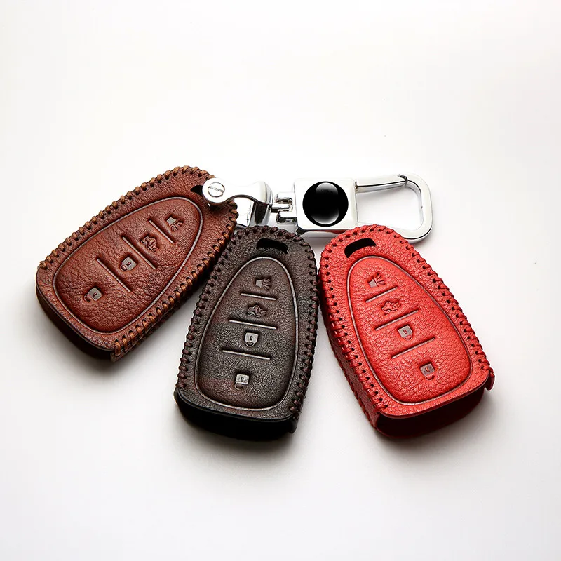 2019 Flexible Wear-resistant Elegant Vintage Top Layer Leather Key Case Zinc Alloy Keychain For Chevrolet New Malibu XL Equinox |