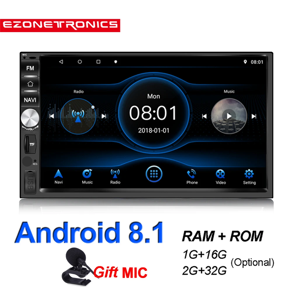 2Din Android 8 1 четырехъядерный DDR2G-32G автомобильный Радио мультимедийный видео плеер