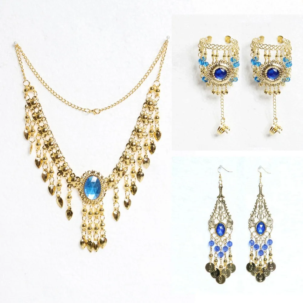 Оптовая продажа набор из 5 предметов для танца живота ожерелье серьги браслет