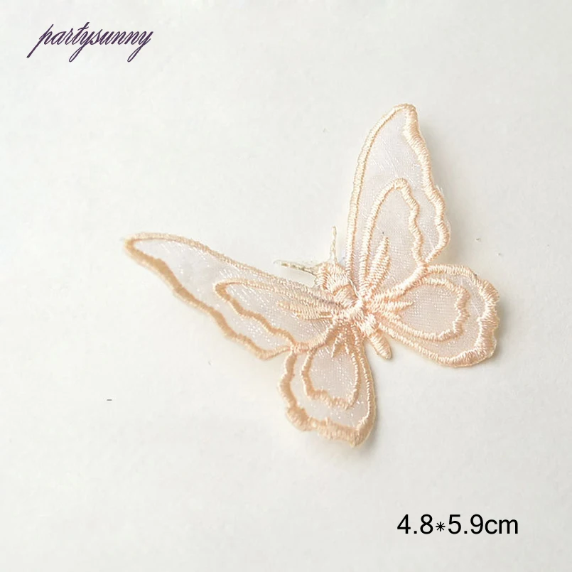 PF Многоцветный Бабочка Патчи Железа на Патч для Одежды Платье Шитье Вышивка