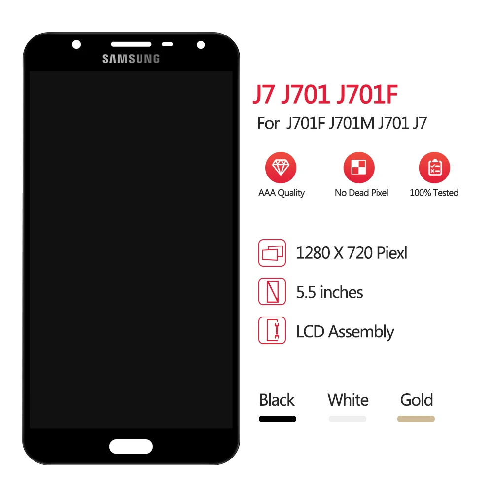 ЖК дисплей Super AMOLED для Samsung Galaxy J7 Neo Nxt 5 дюйма экран с сенсорной панелью и
