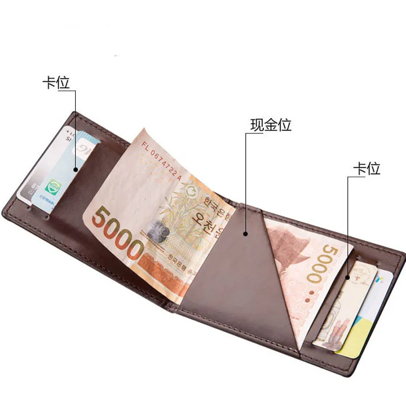 Модная искусственная кожа Магнит Тонкий Бизнес держатель для карт кошелек ID