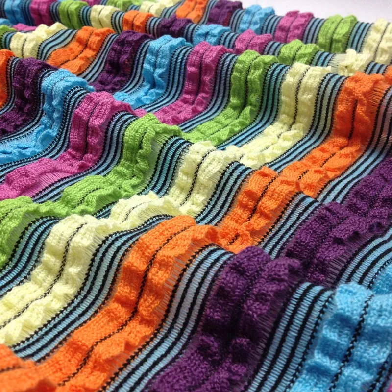 45X45cm Diy вязаный полосатый ткань упругие толстые лоскутное шитье кружевные ткани