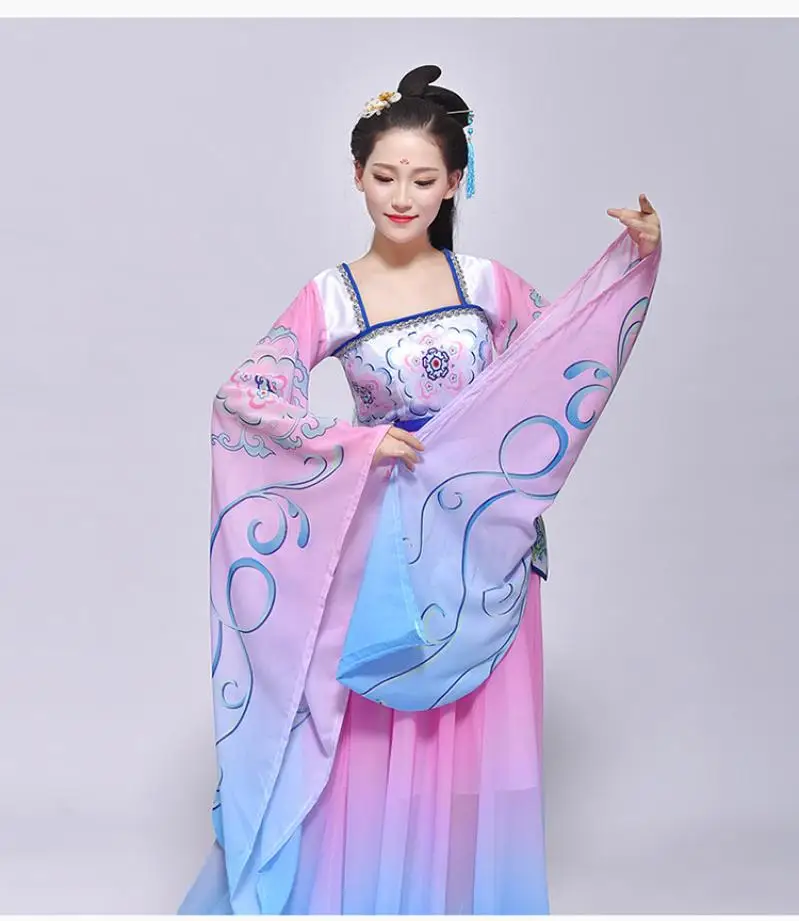 New High Quality 2019 Children's Hanfu Wide Sleeve Flow Fairy Chinese Style Elegant Dance Costume Performance Costumes | Тематическая