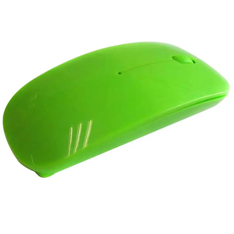 Green Новая USB оптическая беспроводная компьютерная мышь 2,4G приемник супер тонкая мышь для ПК Lapto - Цвет: Green