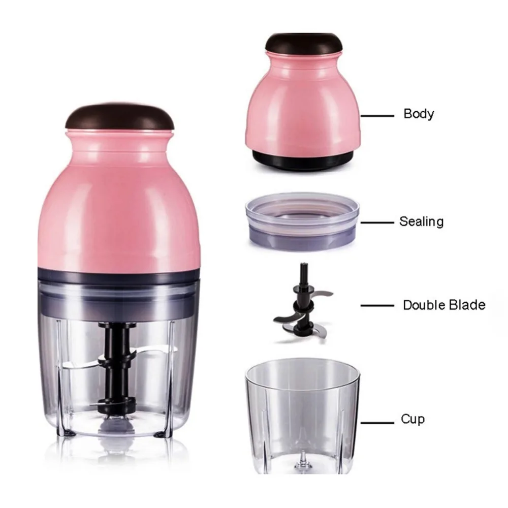 Mini Blender Food Processor Meat Vegetable Fruit Hand Chopper Baby Mixer 600ml Electric Portable Blenders | Бытовая техника