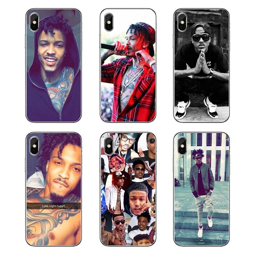 Прозрачный чехол из материала tpu сумка поп подписывающее лицо August alsina музыка