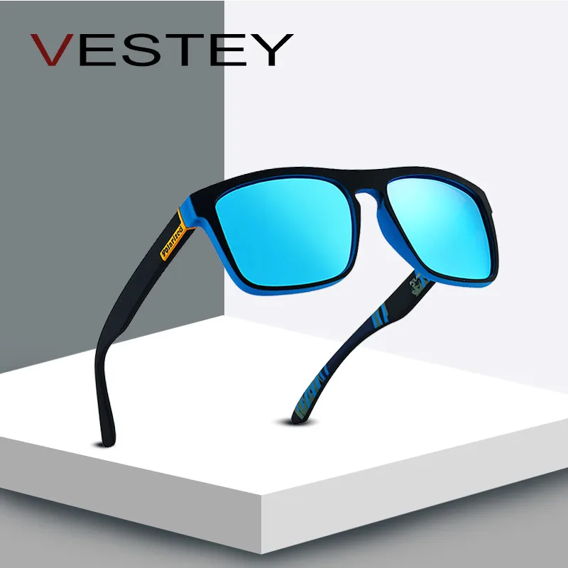 VESTEY, фирменный дизайн, солнцезащитные очки, мужские, мужские, поляризационные, женские, солнцезащитные очки, для вождения, Ретро стиль, квадратная оправа, очки, Gafas, UV400% Oculos