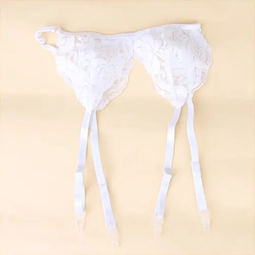 Белый цветочный кружевной сетчатый пояс для чулок MYTL | Женская одежда