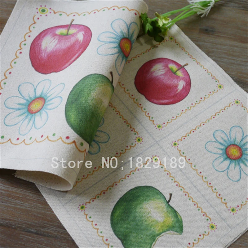 Фруктовый цветок серии 20*20 см ручная окрашенная хлопчатобумажная льняная ткань