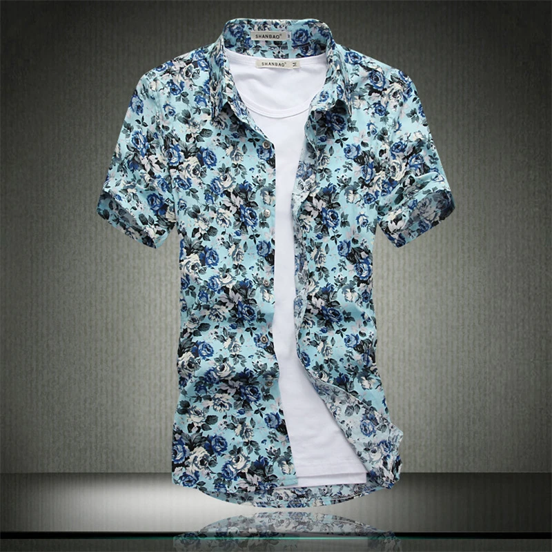 

Креативная Изысканная Модная рубашка с 3d принтом цветов, летняя рубашка с короткими рукавами 2019, Высококачественная хлопковая безвредная для кожи мужская рубашка
