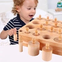 new montessori materials montessori block toys educational games cylinder socket wooden math toys for parent child interaction