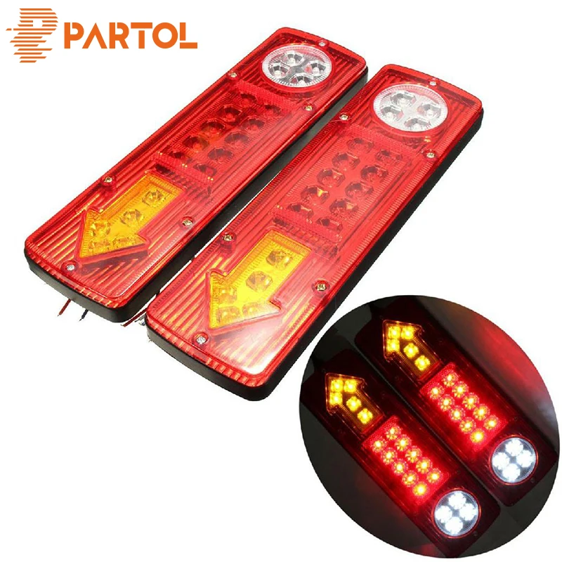 Partol 2pcs Car Led Trailer Tail Light 12V Left &amp Right Earth Reverse Stop Indicator Waterproof For Trucks Utes Caravans | Автомобили и
