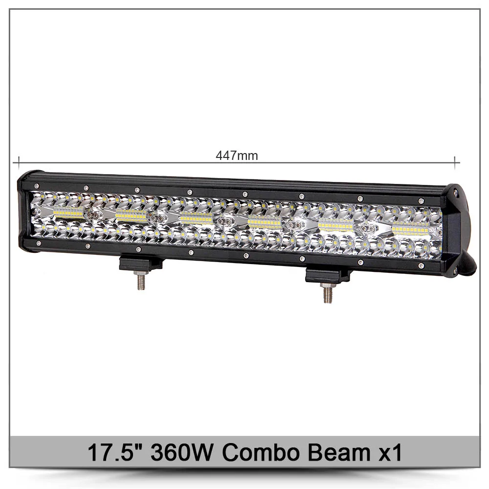 17.5 Inch 360W x1 " 7" 1" 20 дюймов светодиодный светильник для радиоуправляемого автомобиля 4x4 внедорожный 4WD грузовик ATV 12 в 24 в прицеп мотоцикл комбинированный внедорожный рабочий Barra светильник s - Цвет: 17.5 Inch 360W x1