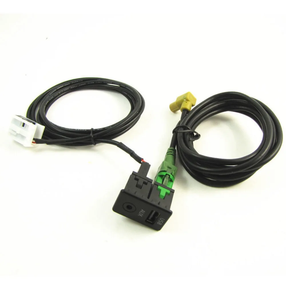 BEESCLOVER Автомобильный USB AUX переключатель гнездо провода жгута кабель адаптер