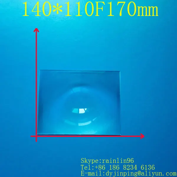 

Free shipping rectangle Fresnel Lens 140*110 focal length 170mm , DIY projector fresnel lens focal length lines 0.3MM