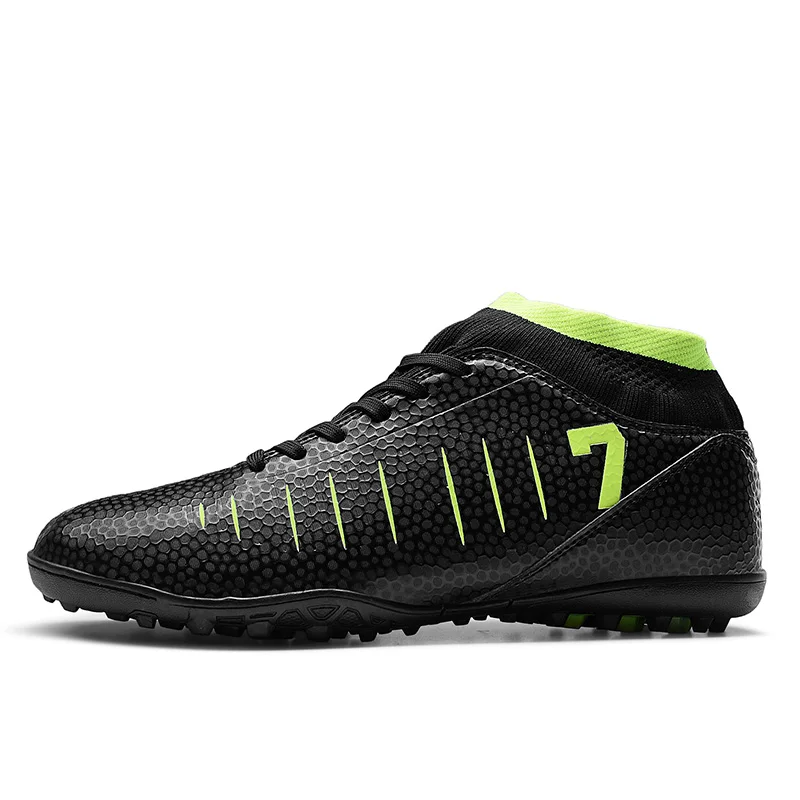 167black Футбольные бутсы, футбольные бутсы, новинка, для взрослых, мужские уличные футбольные бутсы с высоким берцем, TF/FG, тренировочные спортивные кроссовки, большие размеры 33-45 - Цвет: 167black