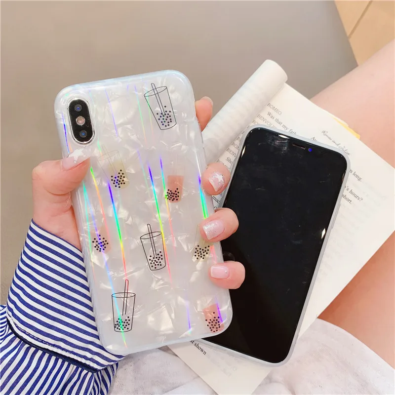 Мягкий чехол для Funny Pearl milk tea xs max apple X мобильного телефона iphone 8 7plus 6s 6 XR