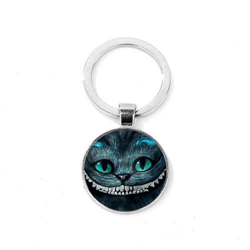 Style 12 SONGDA Забавный Чеширский кот брелок We're All Mad Here Алиса в стране чудес улыбающаяся кошечка четыре узора брелок с фигурками из мультфильмов держатель - Цвет: Style 12