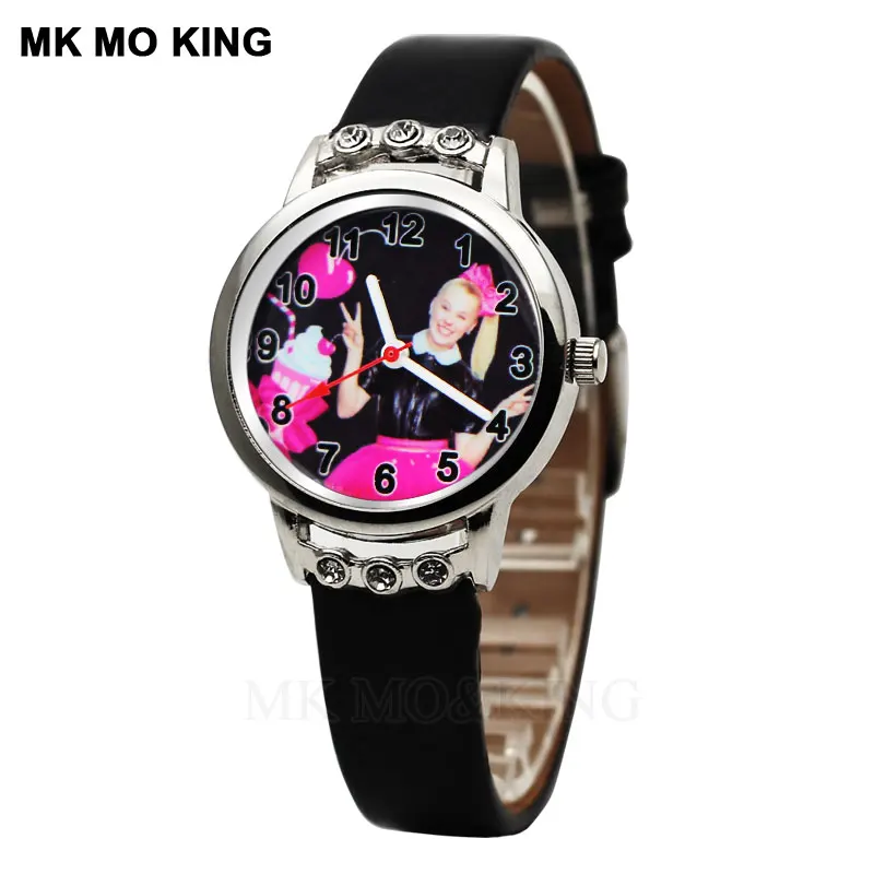 

Candy Color Leather Children's Watch Fashion Boy Black Cartoon Quartz Movement Clock Girl Princess Watch Child Birthday Gift