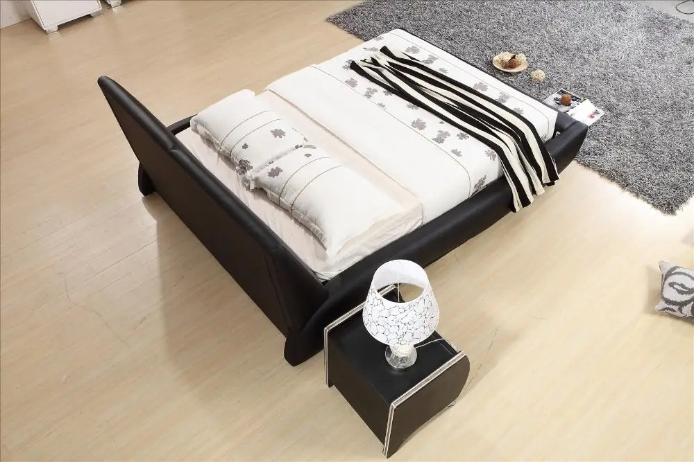 Роскошная мебель для спальни комплекты Топ зерна кожаный подголовник