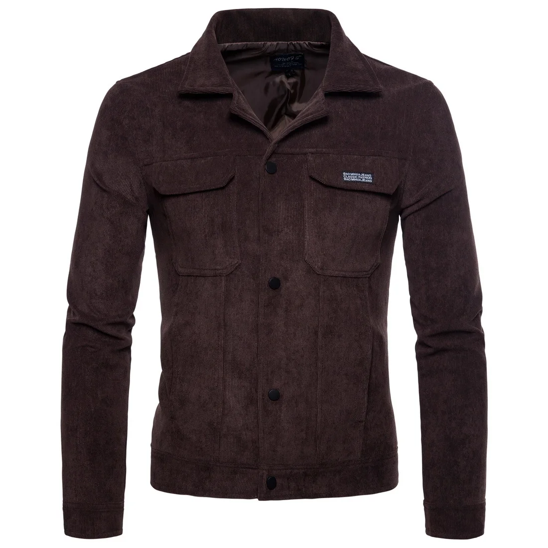 Мужская модная Вельветовая Свободная куртка-бомбер уличная одежда с карманами и