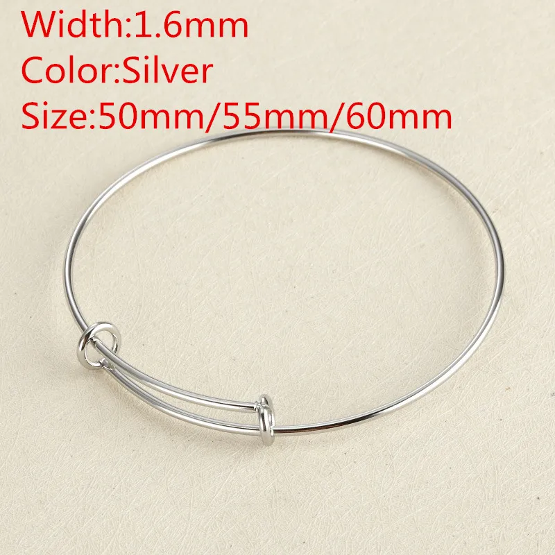 

3 Styles 1.6mm Thickness Hot Sale Stainless Steel Expandable Wire Kid Adult Size Bangles Adjustable Wrist Bracelets Bangles