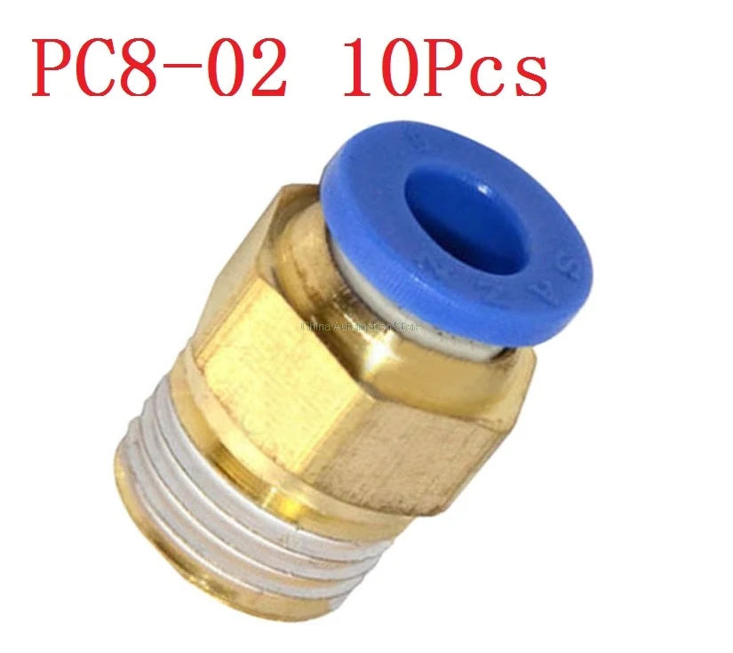 

10x 8mm Tube X 1/4'' Male Thread Quick Connector Pneumatic Air Fittings pc8-02