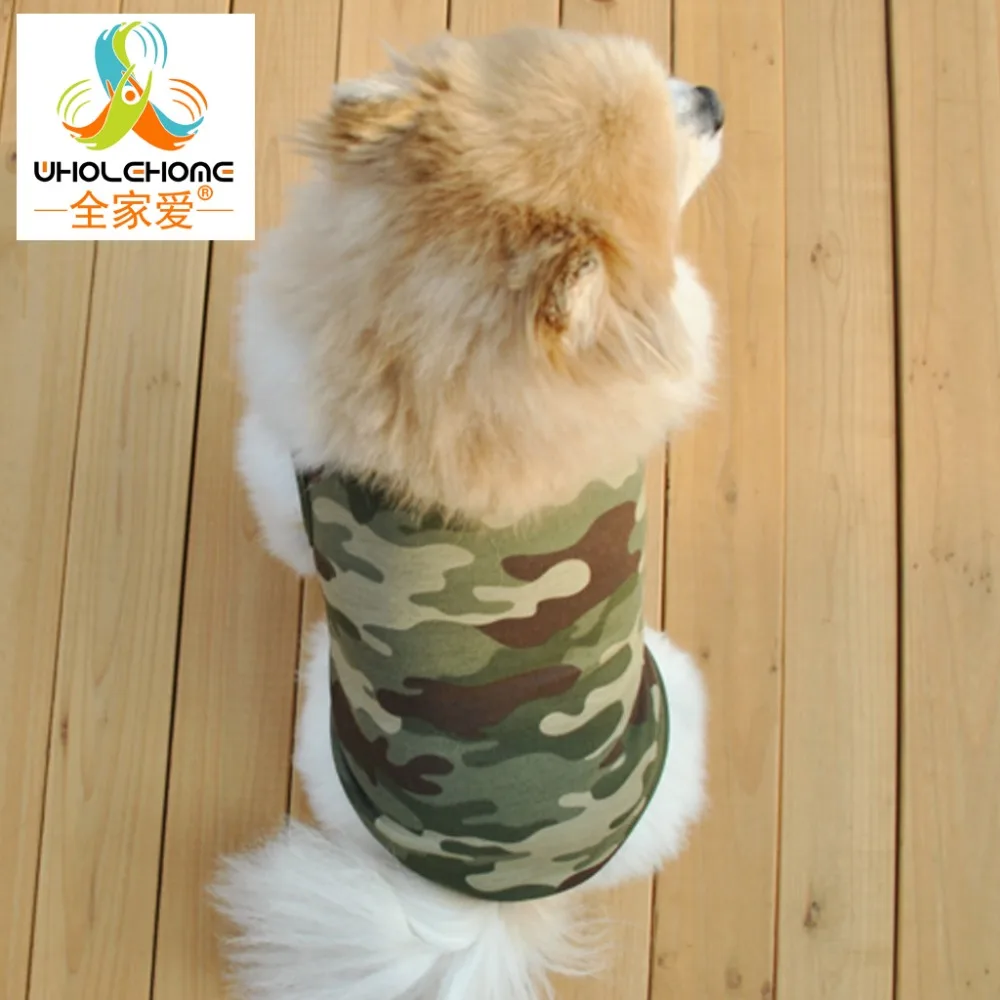 Модная футболка для собак и кошек симпатичная камуфляжная майка летняя куртка