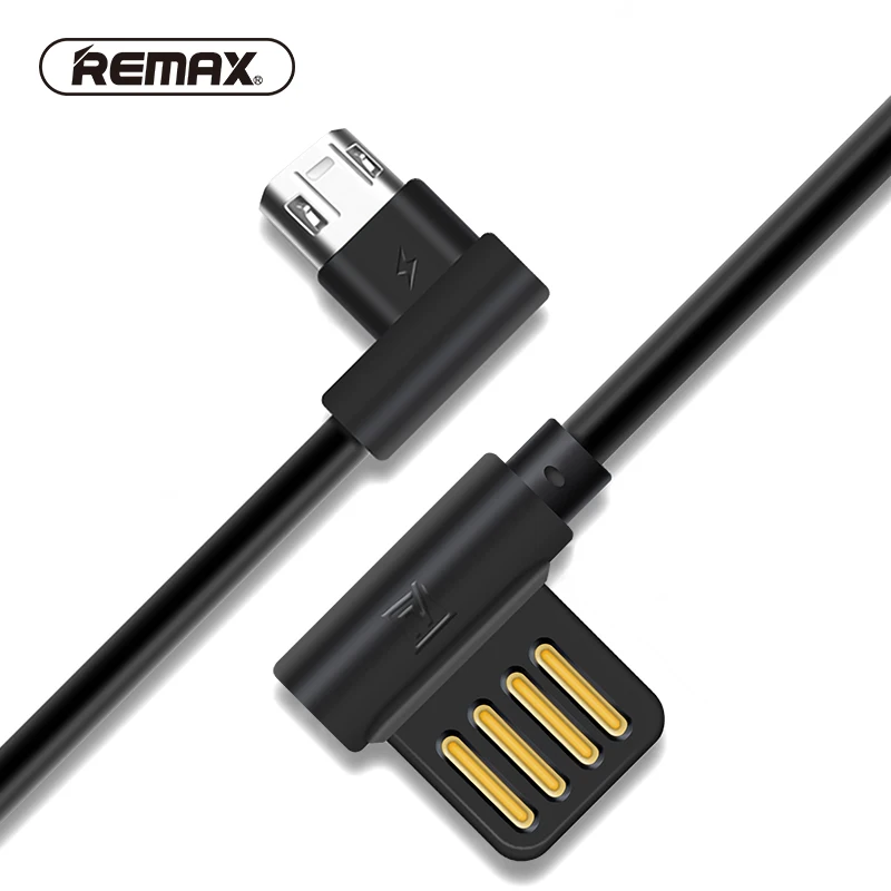 Remax 90 градусов Dual-side 1 8 м 2 micro usb Дата-кабель TPE L изгиб 2.1A Быстрая зарядка игровой