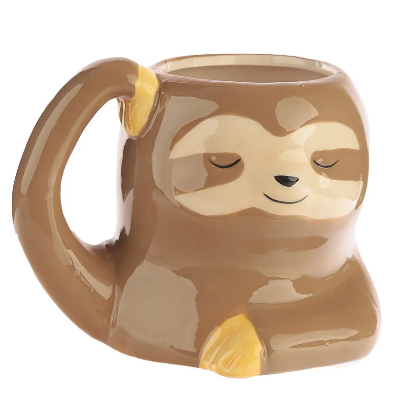 

Sloth ceramic mugs Painted ceramic 3D animal coffee cup