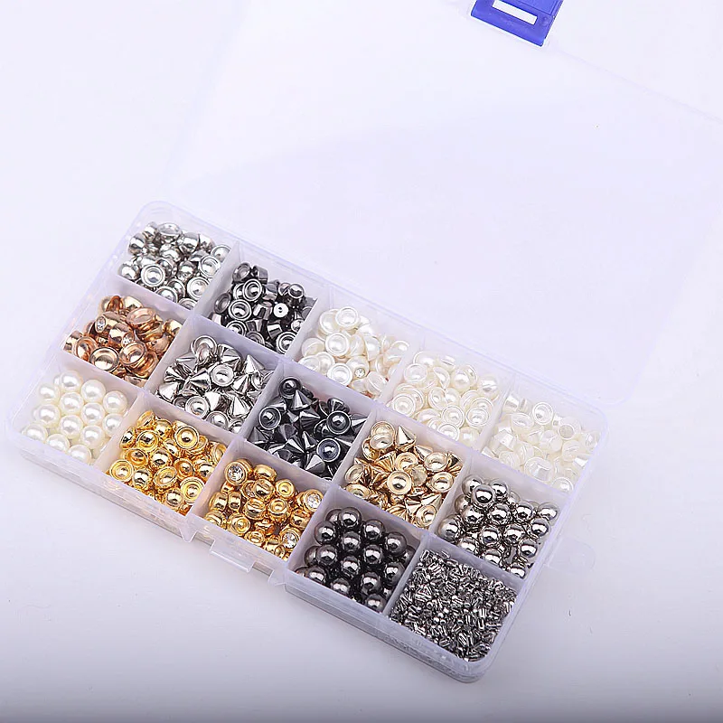 1 компл./лот жемчужные бусы с круглым носком и заклепками бусины Комбинации