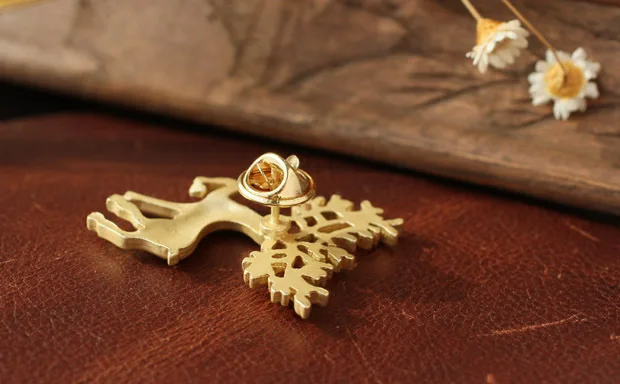 Лидер продаж новый фирменный дизайн Женская матовая Золотая брошь с оленем в