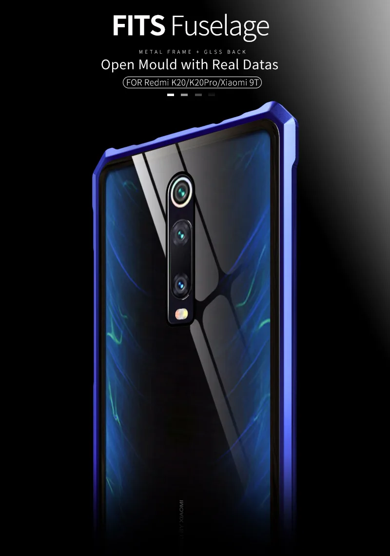 OMEVE для Xiaomi mi 9T чехол анти-взрыв закаленное стекло задняя крышка сплав металлический каркас бампер для Xiao mi красный mi K20/K20 Pro Чехол