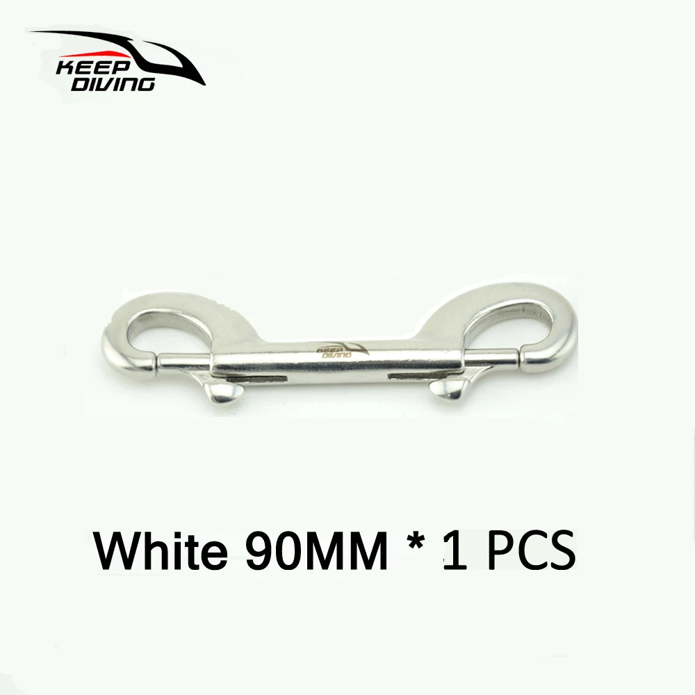 White 90MM 1PCS Держать Дайвинг 3 шт. 316 нержавеющая сталь Дайвинг двухсторонний крюк Bcd Chioce оснастки Болт Комплект Quick Draw - Цвет: White 90MM 1PCS