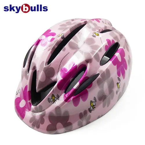 Flower Skybulls Детский велосипедный шлем сверхлегкий Детский защитный велосипедный шлем для катания на коньках для спорта на открытом воздухе защитная Кепка Велосипедное снаряжение - Цвет: Flower