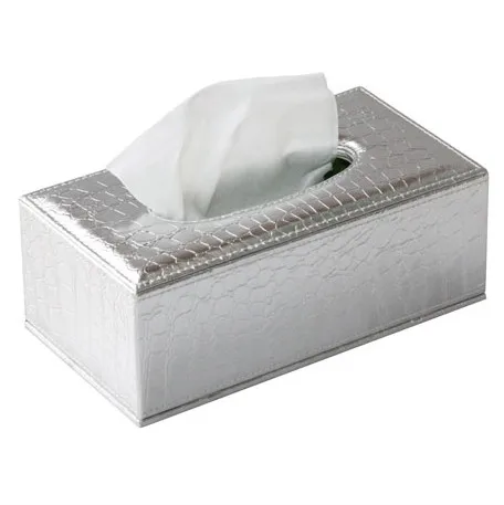 

Free shipping Refined silver crocodile grain leather tissue box Cortical tissue box for carton napkin box sitting room